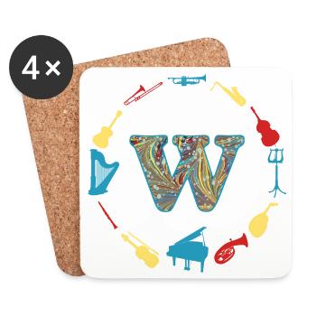 music e 201 w - Coasters (set of 4) - white - Front