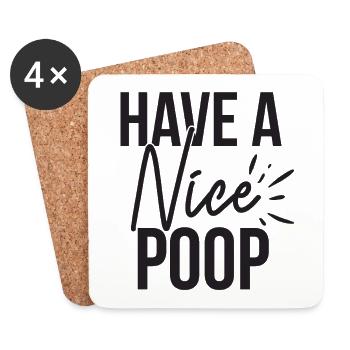 Faites une belle phrase de caca drôle - Dessous de verre (lot de 4) - blanc - Devant