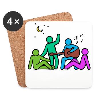 Beste Freunde Kumpel Freundschaft - Untersetzer (4er-Set) - Weiß - Vorne