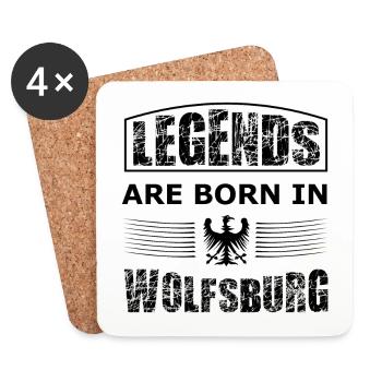 Wolfsburg Legenden - Untersetzer (4er-Set) - Weiß - Vorne