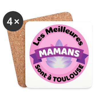 Les meilleures Mamans sont à Toulouse - Dessous de verre (lot de 4) - blanc - Devant
