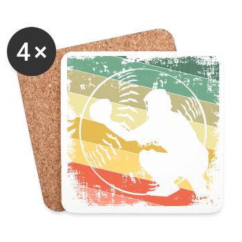 Base-ball - Dessous de verre (lot de 4) - blanc - Devant