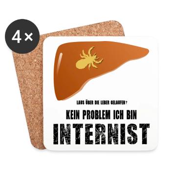 Arzt Innere Internist Laus Leber Geschenk lustig - Untersetzer (4er-Set) - Weiß - Vorne
