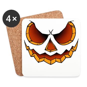 C’est effrayant, la citrouille Halloween - Dessous de verre (lot de 4) - blanc - Devant