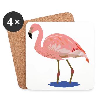 Flora Flamingo - Dessous de verre (lot de 4) - blanc - Devant