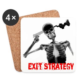 Mad crazy suicide suicide bizarre lol krass xray - Coasters (set of 4) - white - Front