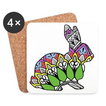 Rabbit - Coasters (set of 4) - white - Front