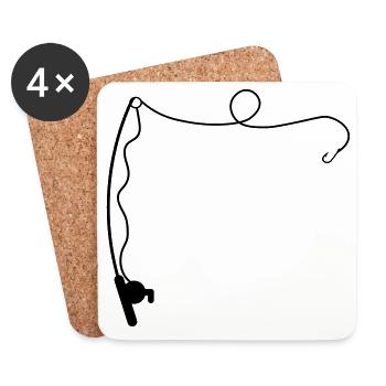 fishing rod - Coasters (set of 4) - white - Front