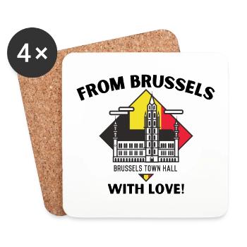 From Brussels with love - Dessous de verre (lot de 4) - blanc - Devant