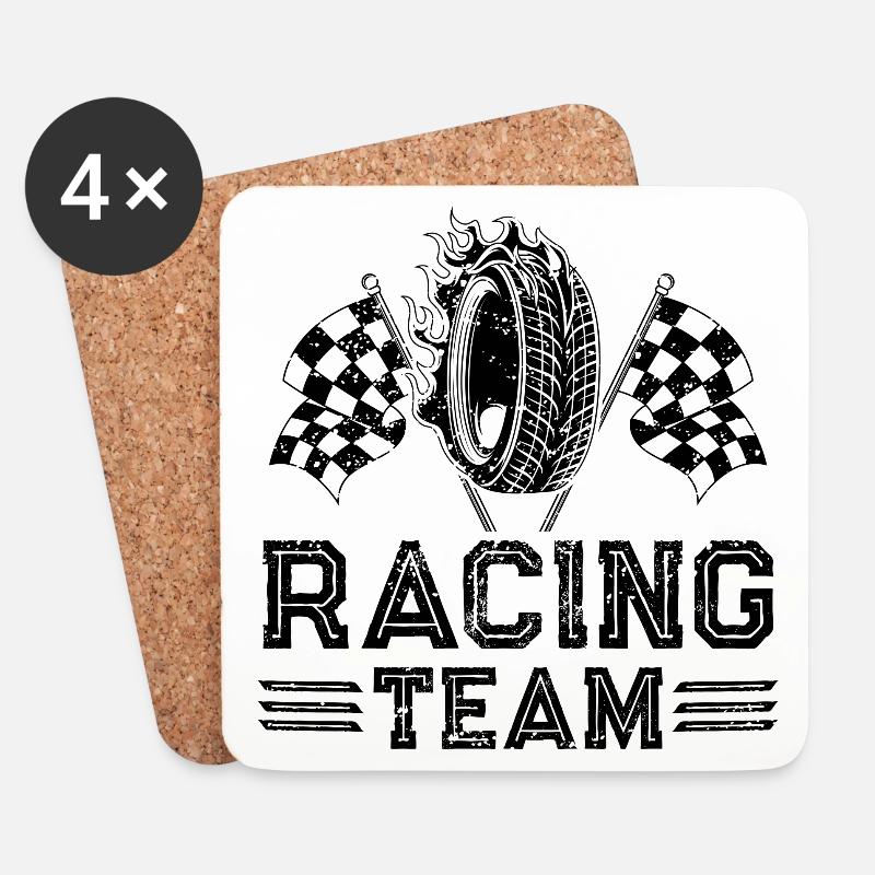 Racing Team Reifen - Untersetzer (4er-Set) - Weiß