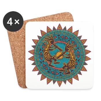 Kokopelli Duo - Sun Ornaments 1 - Untersetzer (4er-Set) - Weiß - Vorne