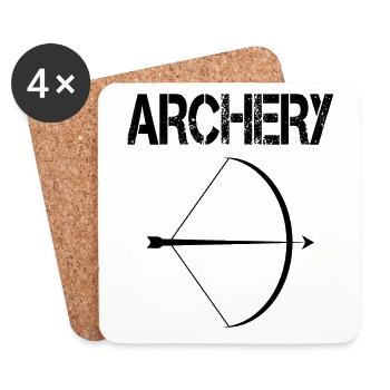 archery bogenschießen pfeil bogen - Untersetzer (4er-Set) - Weiß - Vorne
