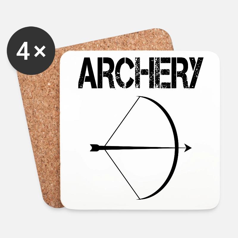 archery bogenschießen pfeil bogen - Untersetzer (4er-Set) - Weiß