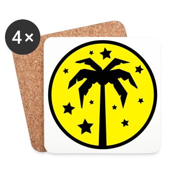 Palm Tree Beach - Dessous de verre (lot de 4) - blanc - Devant