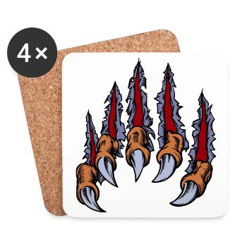 Animaux Griffes - Dessous de verre (lot de 4) - blanc - Devant