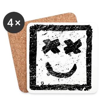 Be Happy Street Art – Cool Graffiti Punk Smile - Coasters (set of 4) - white - Front