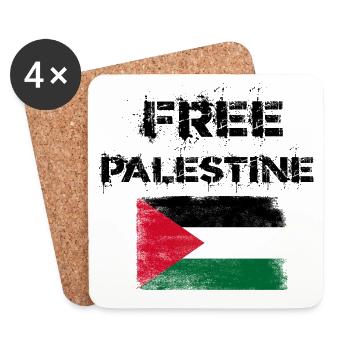 free palestine palestine - Dessous de verre (lot de 4) - blanc - Devant