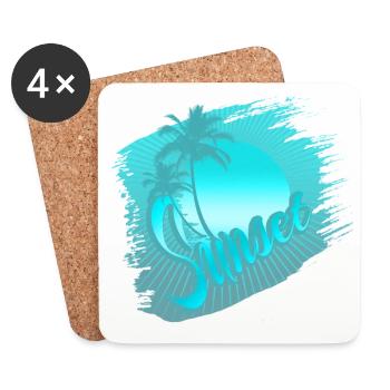 sunset blue - Coasters (set of 4) - white - Front