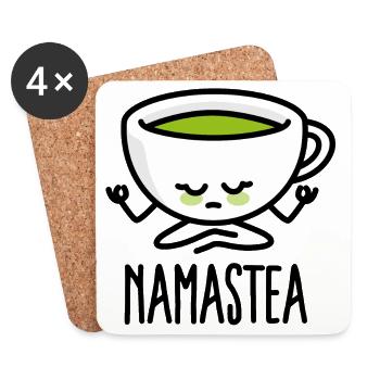 Namastea Namaste Yoga Meditation Green Tea Matcha - Coasters (set of 4) - white - Front