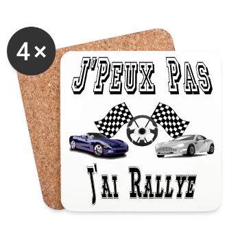 J'Peux Pas J'ai Rallye Course Sport Automobile - Dessous de verre (lot de 4) - blanc - Devant
