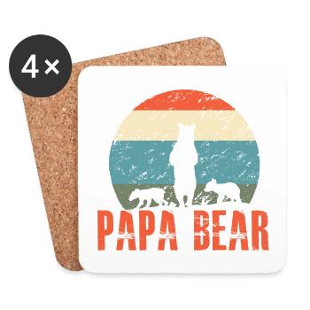Papa bear - Coasters (set of 4) - white - Front