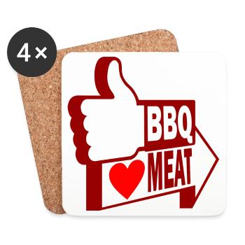 Comme le barbecue, aimez la viande - Dessous de verre (lot de 4) - blanc - Devant
