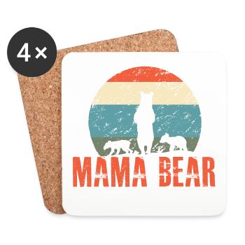 Mama Bear Muttertag - Untersetzer (4er-Set) - Weiß - Vorne