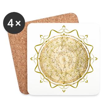mandala bouddhisme spiritualité - Dessous de verre (lot de 4) - blanc - Devant
