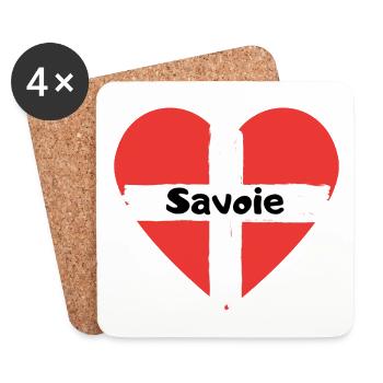 Savoie Drapeau Coeur - Dessous de verre (lot de 4) - blanc - Devant