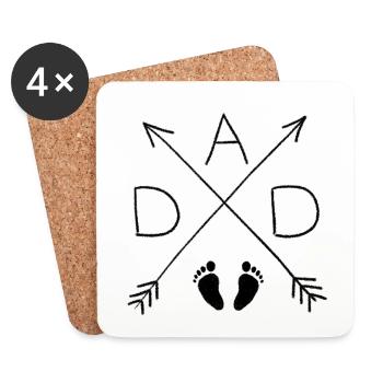Papa papa Papa Babyf.fess. - Dessous de verre (lot de 4) - blanc - Devant