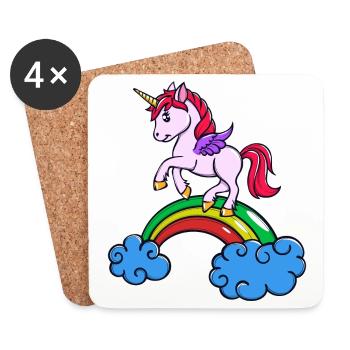 Animal Licorne - Dessous de verre (lot de 4) - blanc - Devant