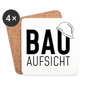 Bauaufsicht mit Helm - Untersetzer (4er-Set) - Weiß - Vorne