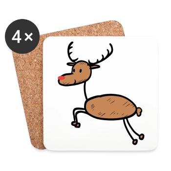 Fun Rennier Noël - Dessous de verre (lot de 4) - blanc - Devant