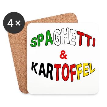 Deutsch-Italiano italienisch Geschenk lustig - Untersetzer (4er-Set) - Weiß - Vorne