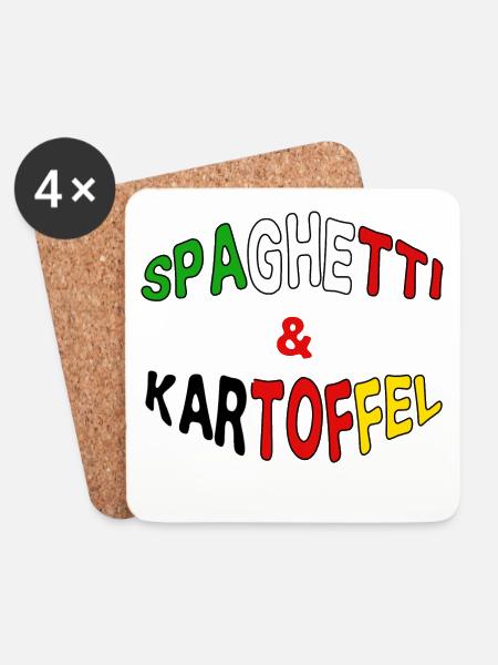 Deutsch-Italiano italienisch Geschenk lustig - Untersetzer (4er-Set) - Weiß