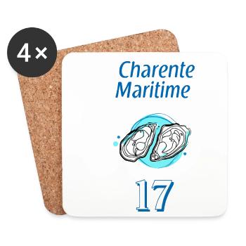 Charente-Maritime - Dessous de verre (lot de 4) - blanc - Devant