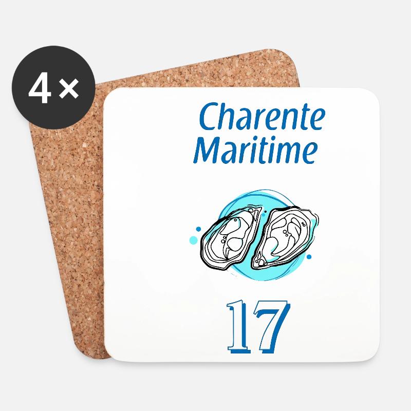Charente-Maritime - Untersetzer (4er-Set) - Weiß