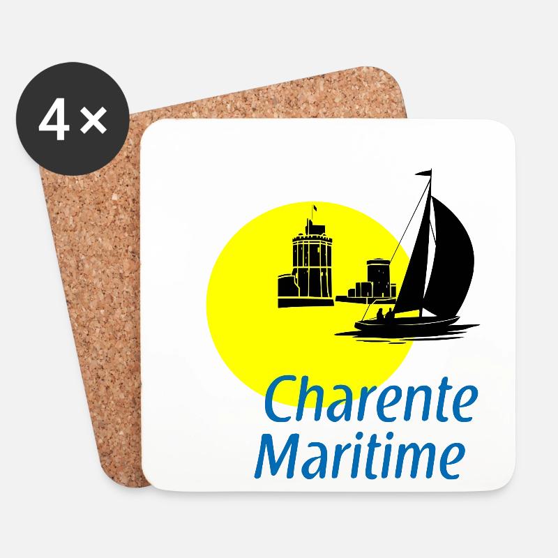 Charente-maritime - Dessous de verre (lot de 4) - blanc