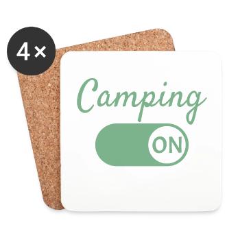 Camping Mode On - Dessous de verre (lot de 4) - blanc - Devant