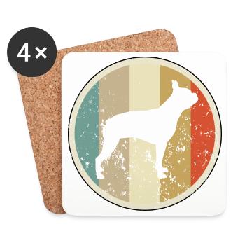 Boston Terrier - Untersetzer (4er-Set) - Weiß - Vorne