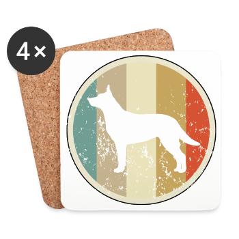 Australischer Australian Kelpie - Untersetzer (4er-Set) - Weiß - Vorne