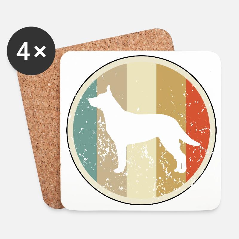 Australischer Australian Kelpie - Untersetzer (4er-Set) - Weiß