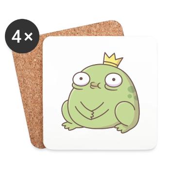 Ugly Cute Frog Prince - Coasters (set of 4) - white - Front