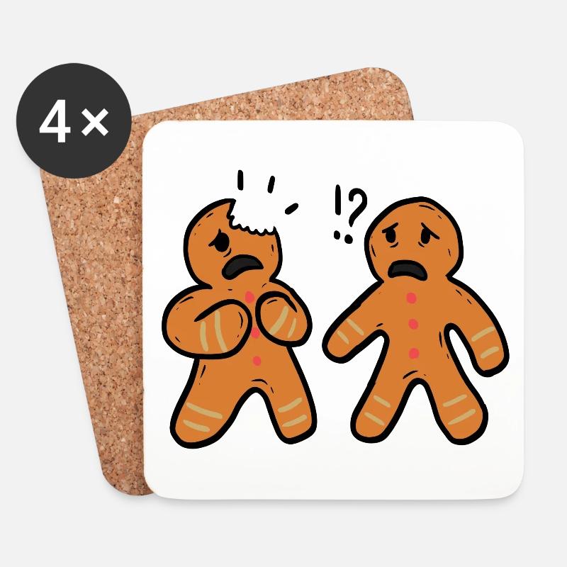 Weihnachten Xmas Lebkuchen - Untersetzer (4er-Set) - Weiß