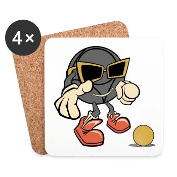 Boules de soleil petanque robe pour boulet - Dessous de verre (lot de 4) - blanc - Devant