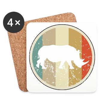 Nashorn - Untersetzer (4er-Set) - Weiß - Vorne