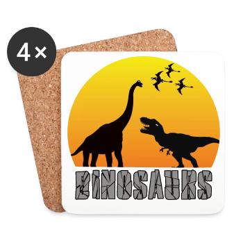 dinosaure - Dessous de verre (lot de 4) - blanc - Devant