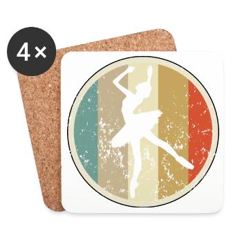Ballett-Tänzerin Ballerina Klassischer Tanz - Untersetzer (4er-Set) - Weiß - Vorne