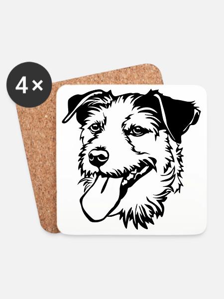 Parson Russel Terrier Kopf - Untersetzer (4er-Set) - Weiß