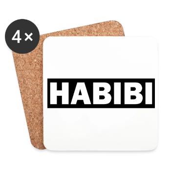 Habibi arabe amoureux Arab Islam Musulman Cadeau - Dessous de verre (lot de 4) - blanc - Devant